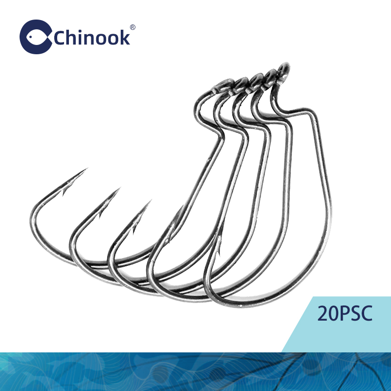 Fishing Hook Barbless - Chinook 20 pz Verme largo Gancio