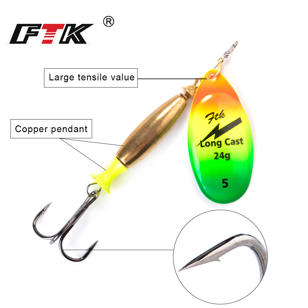 FTK 18g 24g Spinner Bait Cucch - Fishing Hook Treble recensione e prezzo